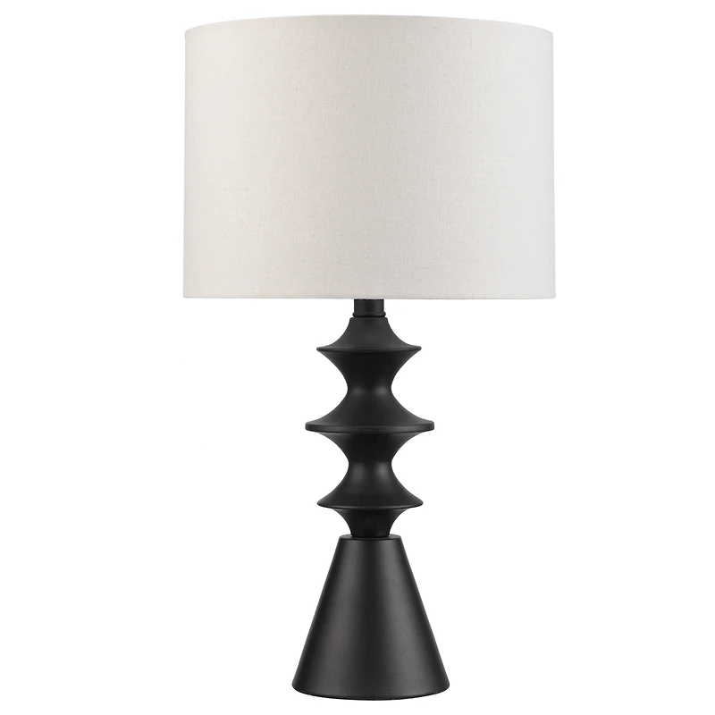 Black Table Lamp with Cream Shade