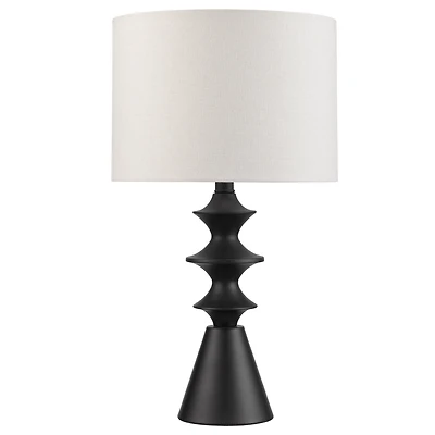 Black Table Lamp with Cream Shade