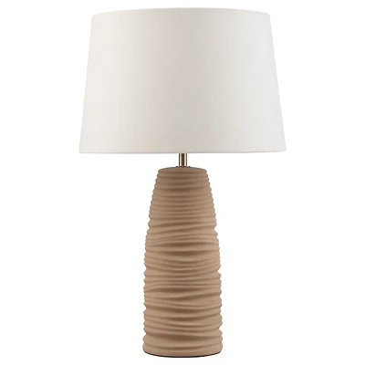 Textured Beige Ceramic Table Lamp