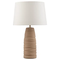 Textured Beige Ceramic Table Lamp