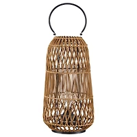 Rattan Lantern with Metal Handle