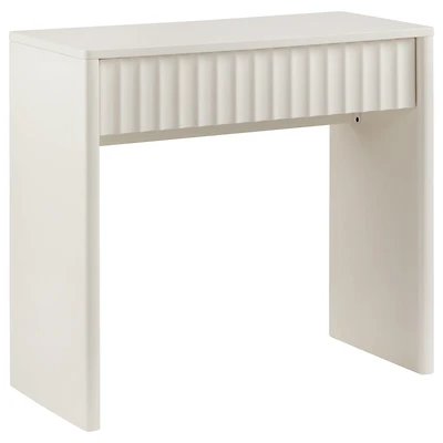 Off-White Desk with Ribbed Front