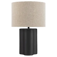 Black Lamp with Textured Shade