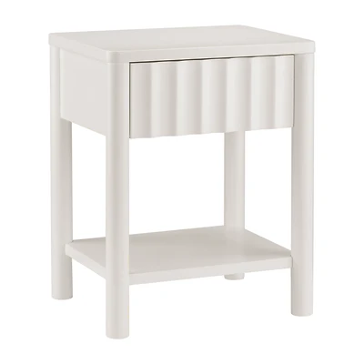 White Nightstand with Drawer