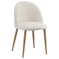 Cream Upholstered Chair with Rounded Back