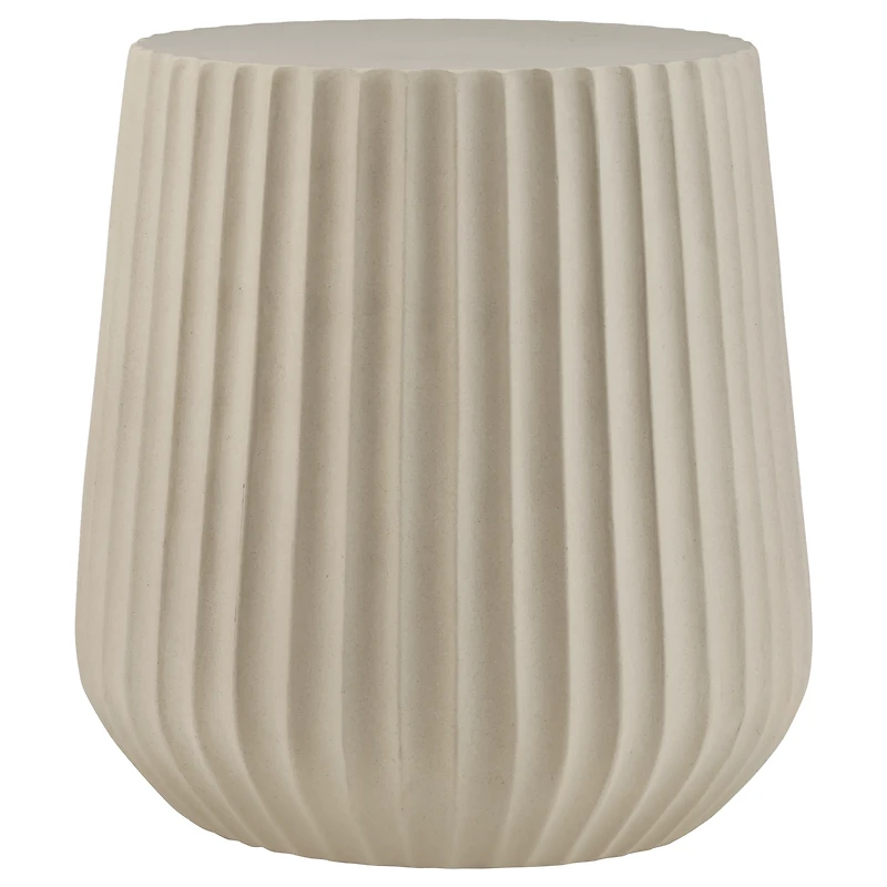 Ribbed Side Table Beige