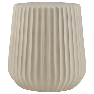 Ribbed Side Table Beige