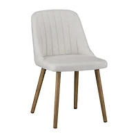 Upholstered Fabric Chair with Wood Legs