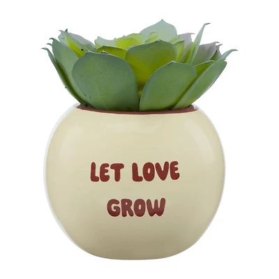 Decorative Artificial Plant Pot Let Love Grow