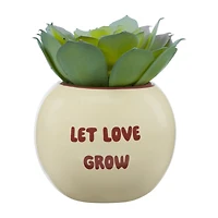 Decorative Artificial Plant Pot Let Love Grow