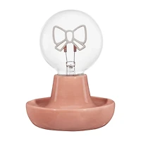 Pink Decorative Lamp with Bow-Shaped LED Bulb