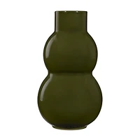 Hourglass Green Ceramic Vase