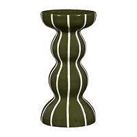 Green Wavy Ceramic Candle Holder