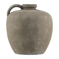 Matte Taupe Ceramic Decorative Jug with Handle