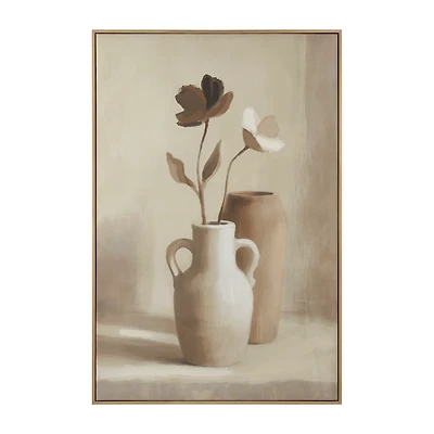 Gel-Embellished Vintage Flowers Framed Art