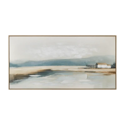 Gel-Embellished Country Landscape Framed Art