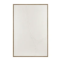 Textured Minimalist Wall Art in Natural Wood Frame