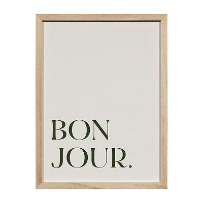Bonjour Printed Framed Art