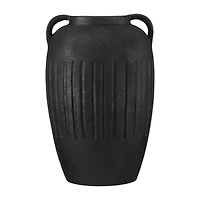 Pot décoratif en céramique noire avec anses