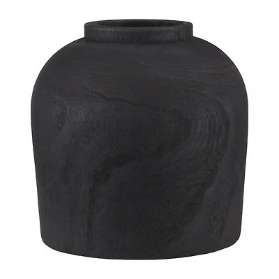 Black Wooden Decorative Vase
