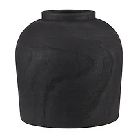 Black Wooden Decorative Vase