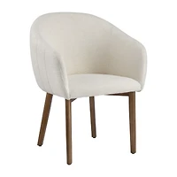 Upholstered Fabric Chair with Wooden Legs