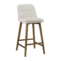 Upholstered Bar Stool with Wooden Legs