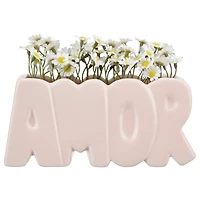 Decorative Ceramic Amor Pot with Daisies