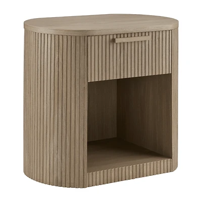 Ribbed Side Table with Drawer