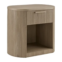 Ribbed Side Table with Drawer