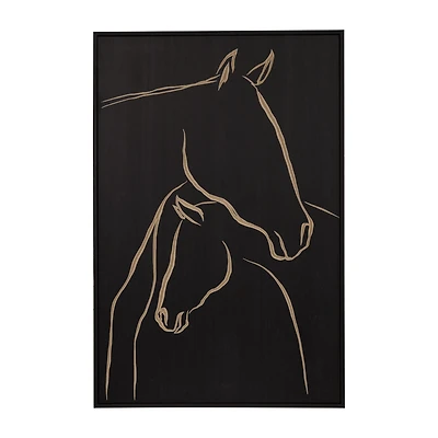 Horse Carved in Wood Art