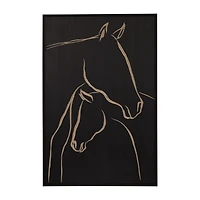 Horse Carved in Wood Art
