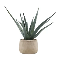 Artificial Aloe in Cement Pot