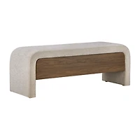 Fabric and wood bench