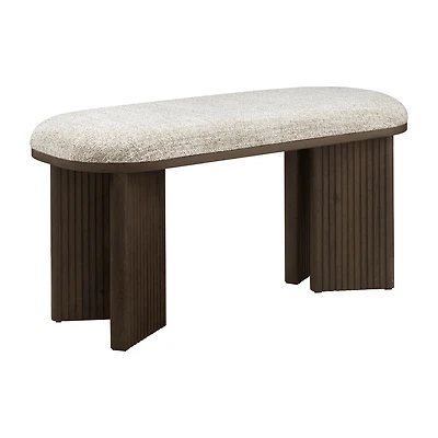 Fabric and Wood Bench