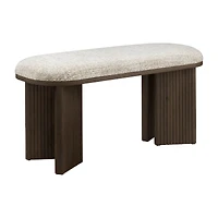 Fabric and Wood Bench