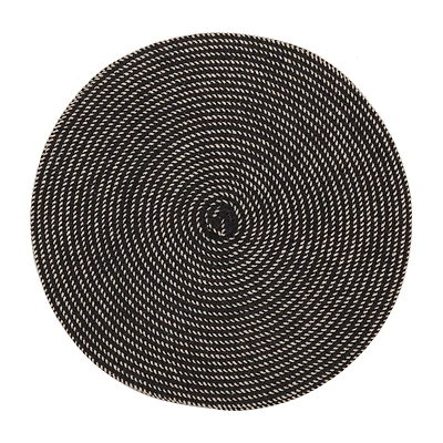 Black Set of 2 Round Placemats
