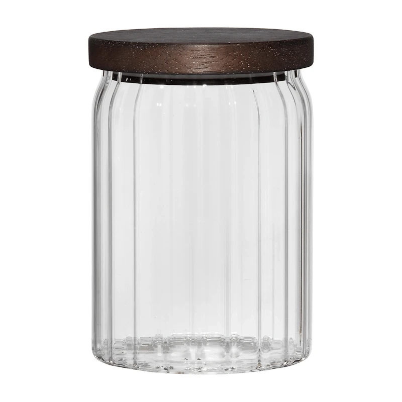 Glass Container with Wood Lid