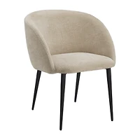 Fabric and Wood Accent Chair