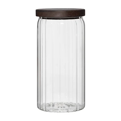 Glass Container with Wood Lid