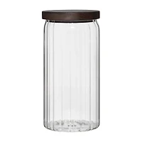 Glass Container with Wood Lid