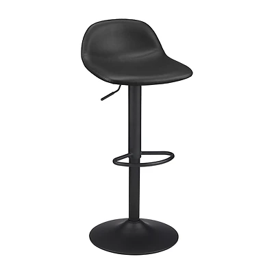 Adjustable Barstool in Faux Leather and Metal