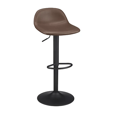 Adjustable Barstool in Faux Leather and Metal