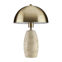 Table Lamp with Golden Lampshade and Resin Base