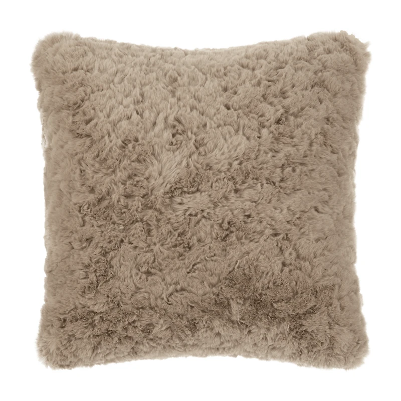 Taupe Tegan Faux Fur Decorative Cushion