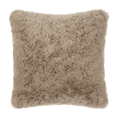 Taupe Tegan Faux Fur Decorative Cushion