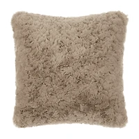 Taupe Tegan Faux Fur Decorative Cushion