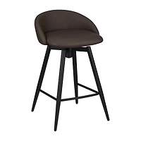 Faux Leather and Metal Bar Stool