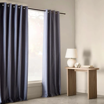 Blue Chambray Blackout Curtain