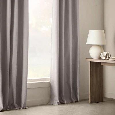 Light Grey Chambray Blackout Curtain
